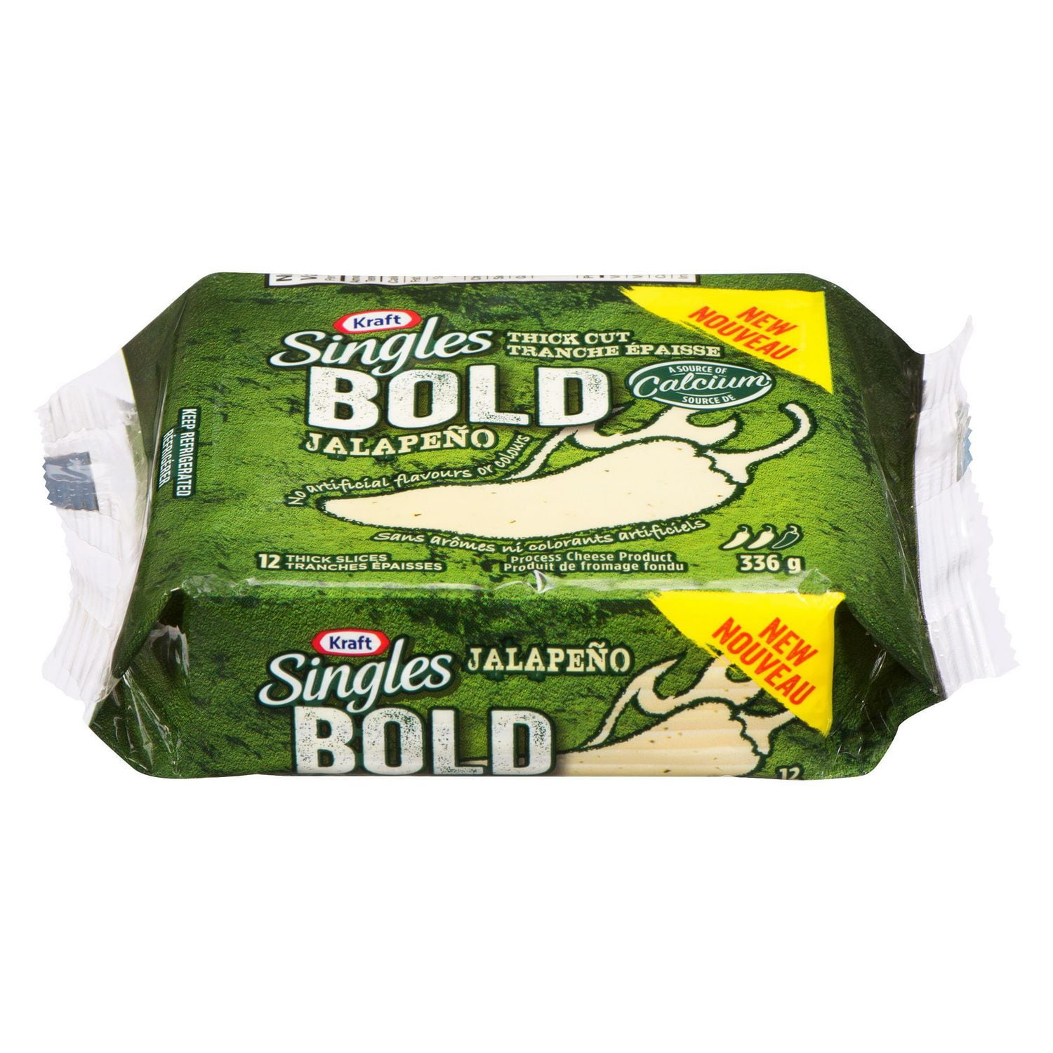 Kraft Singles Bold Thick Cut Jalapeno Process Cheese Slices | Walmart ...